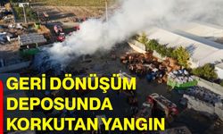 Geri dönüşüm deposunda korkutan yangın