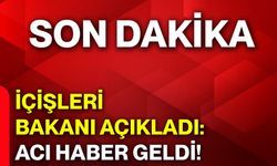 İçişleri Bakanı açıkladı: Acı haber geldi!