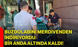 Buzdolabını merdivenden indiriyordu: Bir anda altında kaldı!