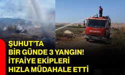 Şuhut’ta bir günde 3 yangın! İtfaiye ekipleri hızla müdahale etti