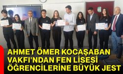 Ahmet Ömer Kocaşaban Vakfı'ndan Fen Lisesi öğrencilerine büyük jest