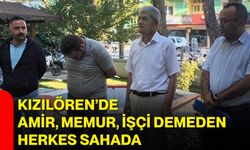 Kızılören’de amir, memur, işçi demeden herkes sahada