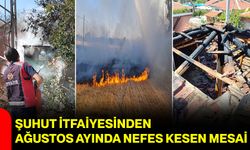 Şuhut İtfaiyesinden ağustos ayında nefes kesen mesai