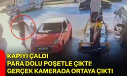 Kapıyı çaldı, para dolu poşetle çıktı! Gerçek kamerada ortaya çıktı