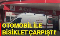 Otomobil ile bisiklet çarpıştı!