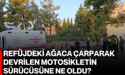 Refüjdeki ağaca çarparak devrilen motosikletin sürücüsüne ne oldu?