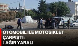 Otomobil ile motosiklet çarpıştı: 1 ağır yaralı