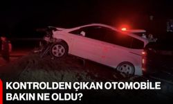 Kontrolden çıkan otomobile bakın ne oldu?