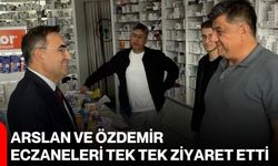 Arslan ve Özdemir, eczaneleri tek tek ziyaret etti