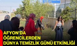 Afyon’da öğrencilerden dünya temizlik günü etkinliği