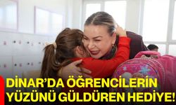 Dinar’da öğrencilerin yüzünü güldüren hediye!