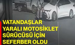 Vatandaşlar yaralı motosiklet sürücüsü için seferber oldu