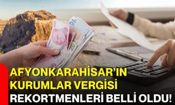 Afyonkarahisar’ın Kurumlar Vergisi Rekortmenleri Belli Oldu!