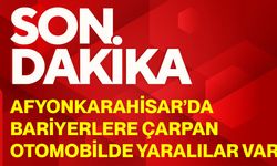 Afyonkarahisar’da bariyerlere çarpan otomobilde yaralılar var