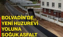 Bolvadin’de yeni huzurevi yoluna soğuk asfalt