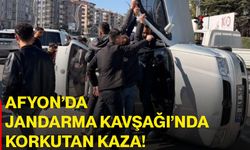 Afyon’da Jandarma Kavşağı’nda korkutan kaza!