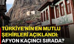 Türkiye’nin en mutlu şehirleri açıklandı: Afyon kaçıncı sırada?