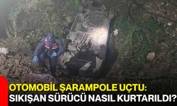 Otomobil şarampole uçtu: Sıkışan sürücü nasıl kurtarıldı?