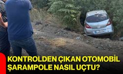Kontrolden çıkan otomobil şarampole nasıl uçtu?