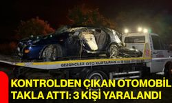 Kontrolden çıkan otomobil takla attı: 3 kişi yaralandı