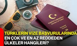 Türklerin vize başvurularında en çok ve en az reddeden ülkeler hangileri?
