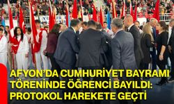 Afyon’da Cumhuriyet Bayramı Töreninde öğrenci bayıldı: Protokol harekete geçti