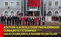 Atatürk İlkokulu öğretmenlerinden Cumhuriyet’e sürpriz:  Halk oyunlarıyla sahneye çıktılar
