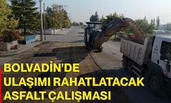 Bolvadin’de ulaşımı rahatlatacak asfalt çalışması