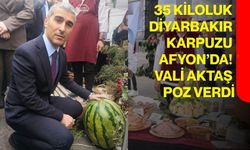 35 Kiloluk Diyarbakır Karpuzu Afyon’da! Vali Aktaş Poz Verdi
