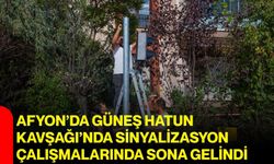 Afyon’da Güneş Hatun Kavşağı’nda sinyalizasyon çalışmalarında sona gelindi