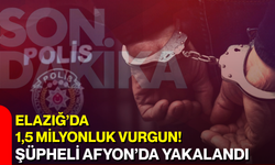 Elazığ’da 1,5 milyonluk vurgun! şüpheli Afyon’da yakalandı