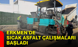 Erkmen’de sıcak asfalt çalışmaları başladı