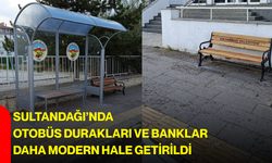 Sultandağı’nda otobüs durakları ve banklar daha modern hale getirildi