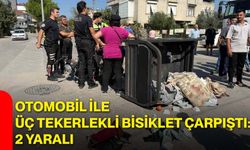 Otomobil ile üç tekerlekli bisiklet çarpıştı: 2 yaralı