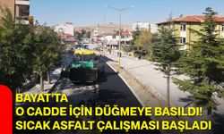 Bayat’ta o cadde için düğmeye basıldı! Sıcak asfalt çalışması başladı