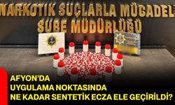 Afyon’da uygulama noktasında ne kadar sentetik ecza ele geçirildi?