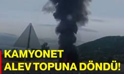 Kamyonet alev topuna döndü!