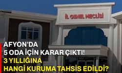 Afyon’da 5 oda için karar çıktı! 3 yıllığına hangi kuruma tahsis edildi?