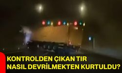 Kontrolden çıkan tır nasıl devrilmekten kurtuldu?