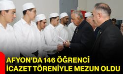 Afyon’da 146 öğrenci icazet töreniyle mezun oldu
