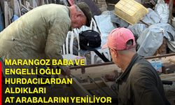 Marangoz baba ve engelli oğlu hurdacılardan aldıkları at arabalarını yeniliyor