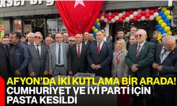 Afyon’da iki kutlama bir arada! Cumhuriyet ve İYİ Parti için pasta kesildi