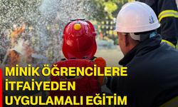 Minik öğrencilere itfaiyeden uygulamalı eğitim