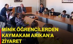 Minik öğrencilerden Kaymakam Arıkan’a ziyaret
