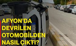 Afyon’da devrilen otomobilden nasıl çıktı?