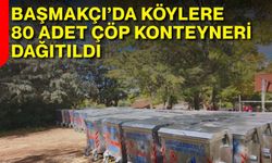 Başmakçı’da köylere 80 adet çöp konteyneri dağıtıldı