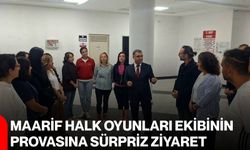 Maarif halk oyunları ekibinin provasına sürpriz ziyaret