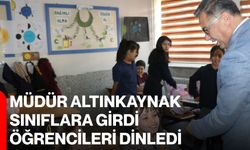 Müdür Altınkaynak sınıflara girdi, öğrencileri dinledi