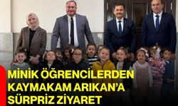Minik öğrencilerden Kaymakam Arıkan’a sürpriz ziyaret