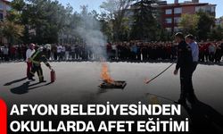 Afyon Belediyesinden okullarda afet eğitimi